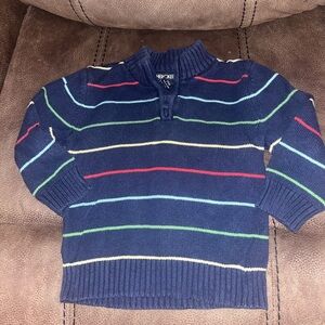 Cherokee Men's Navy Multicolor Striped Zip-Up Sweater